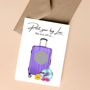 Annonce de voyage surprise | Carte à gratter des Fêtes | Carte de destination de vacances | Révélation des Fêtes