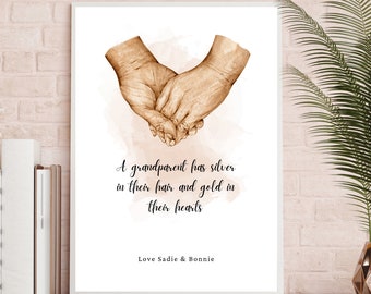 Personalised Grandparent print, gift for Grandad, Grandpa, Grandma, Nanna, Nanny, home decor