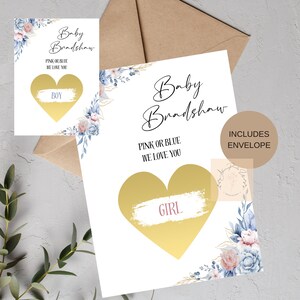 Carte à gratter révélatrice du sexe, révélation du bébé, fille ou garçon, nouveau-né, sexe du bébé, carte à gratter surprise