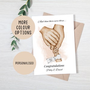 Nouvelle carte bébé, Et puis il y en avait trois, carte félicitations, carte famille, carte bébé personnalisée