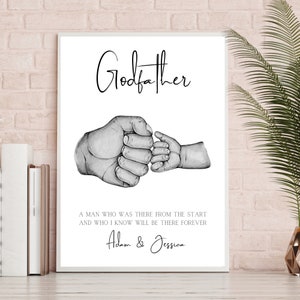 Godfather christening gift, gift for godparent, god child present to godfather
