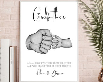 Godfather christening gift, gift for godparent, god child present to godfather