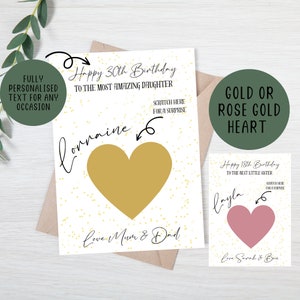 Carte à gratter surprise personnalisée, anniversaire à gratter, révélation de vacances, surprise cadeau d'anniversaire