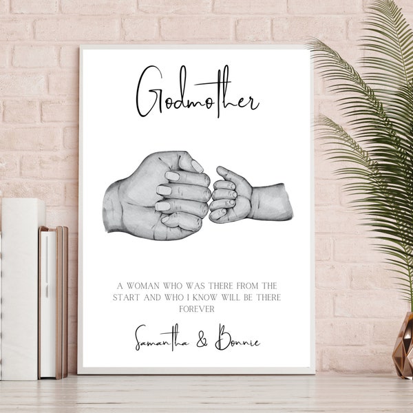 Godmother christening gift, gift for godmother, god child present to godmother,