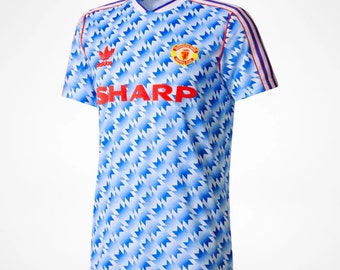 retro blue man united shirt