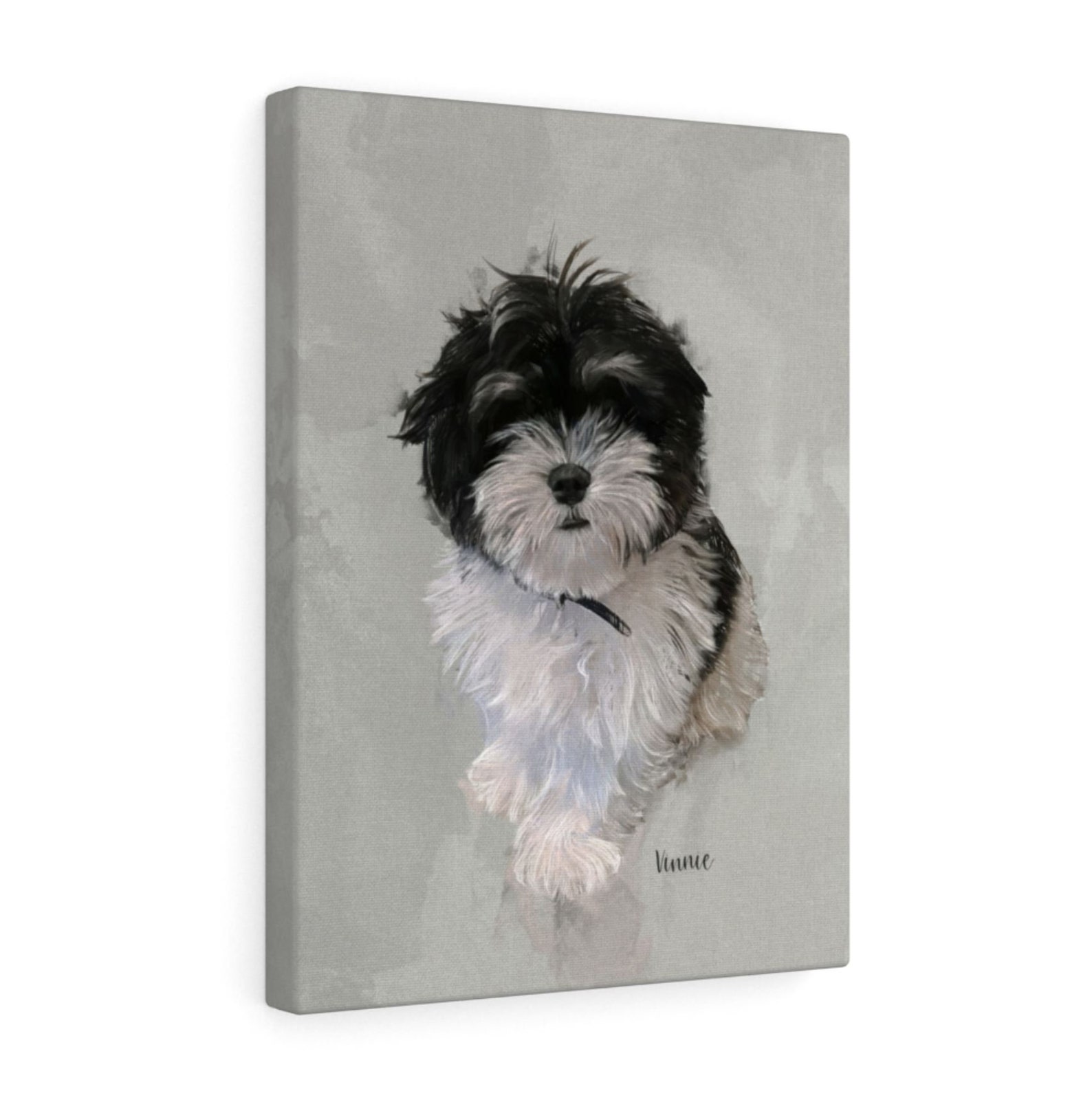 Custom Dog Canvas Art Pet Photo Into Artwork Personalized Etsy