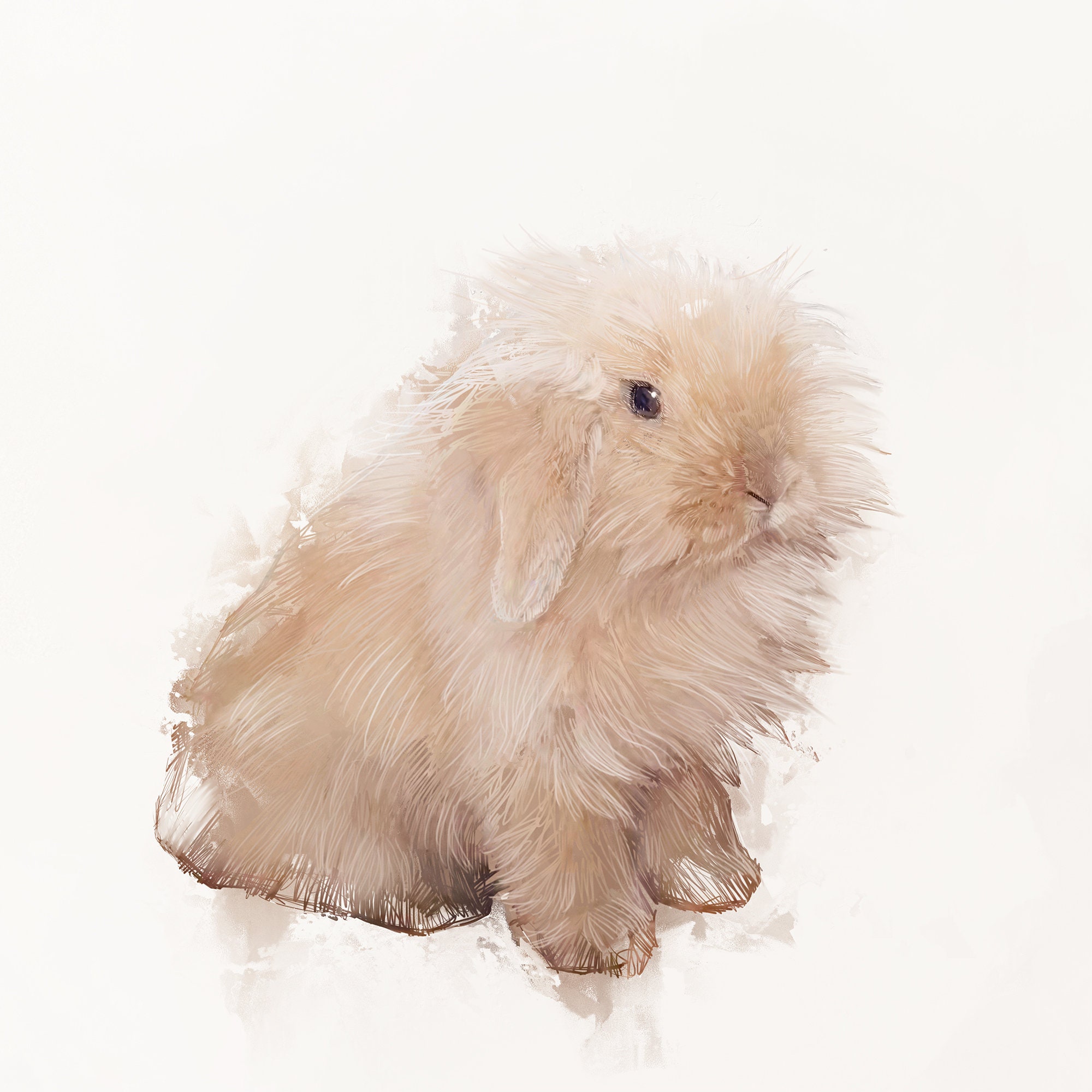 Custom Cute Rabbit Canvas Art Pet Photo Into Artwork Pretty Etsy