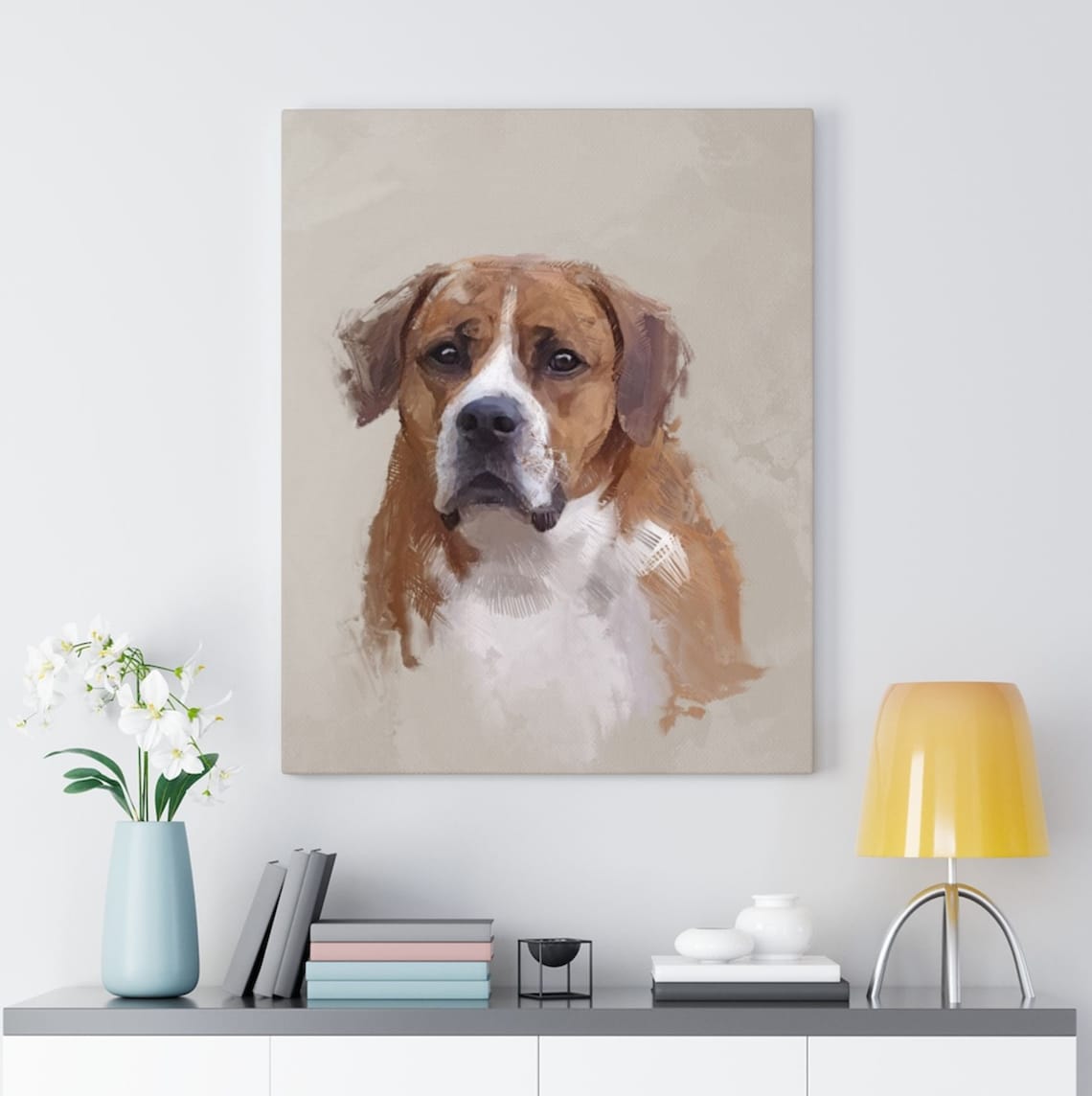 Custom Dog Canvas Art Pet Photo Into Artwork Personalized Etsy