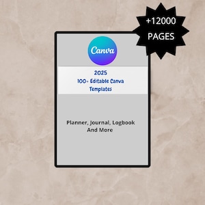100+ bewerkbare canva-sjablonen, planners, tijdschriften, dankbaarheidsdagboek, adresboek, blanco receptenboek, campingjournaal en camperreislogboek