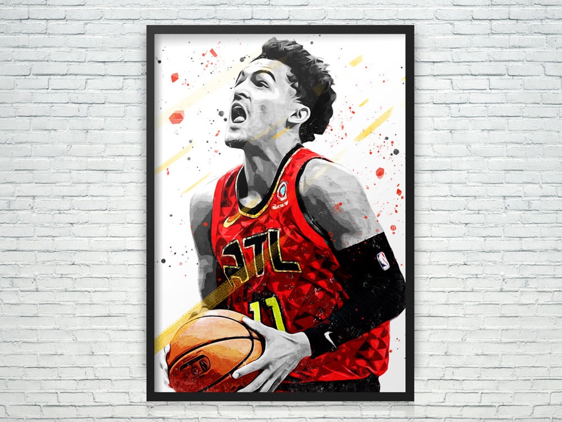 Trae Young Poster / Sports Art Print Basketball Poster ...