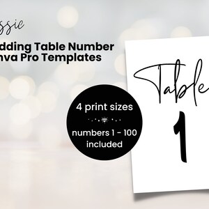 Table Numbers Canva Templates, Classic Wedding Table Numbers Templates, Wedding Table Numbers Templates (Instant Template)