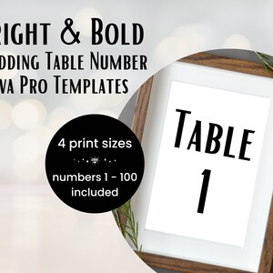 Table Numbers Canva Templates, Bright & Bold Wedding Table Numbers Templates, Wedding Table Numbers Templates (Instant Template)