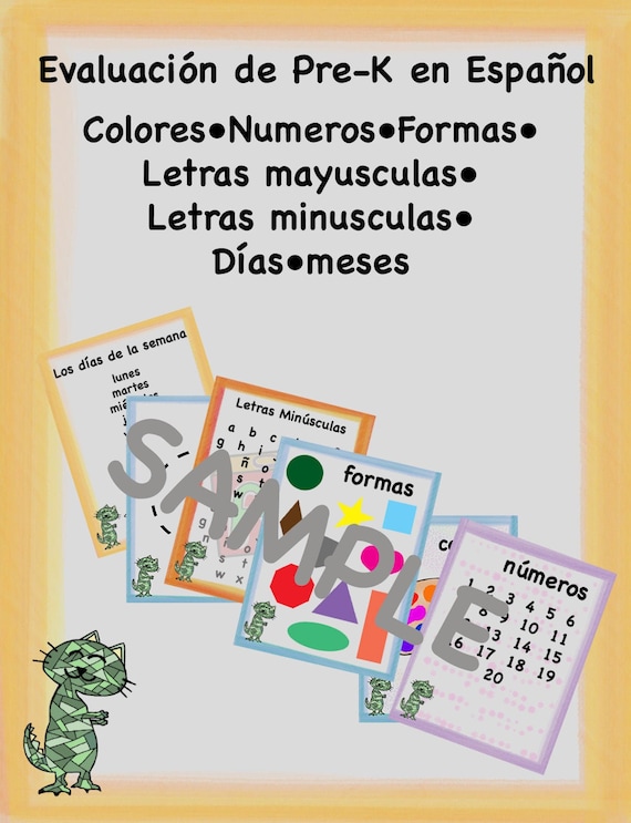 Evaluación De Prek Spanish Prek Assessment Etsy