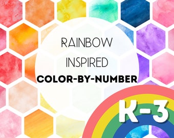 Colorear por números los colores del arcoíris