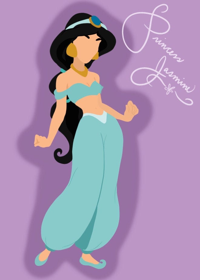 Princess Jasmine Minimalist Artwork with Autograph / Wall Etsy