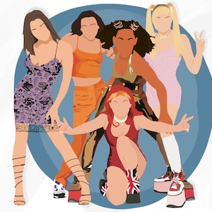 Spice Girls Digital Art Print / Minimalist Art / Spice Girls Artwork / Wall Print Home Decor / Phone Wallpaper