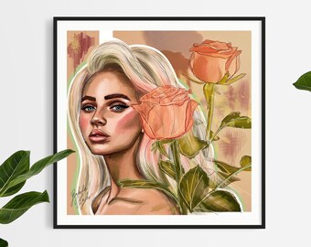 Kunstdruck - "Rose Woman" Art Print