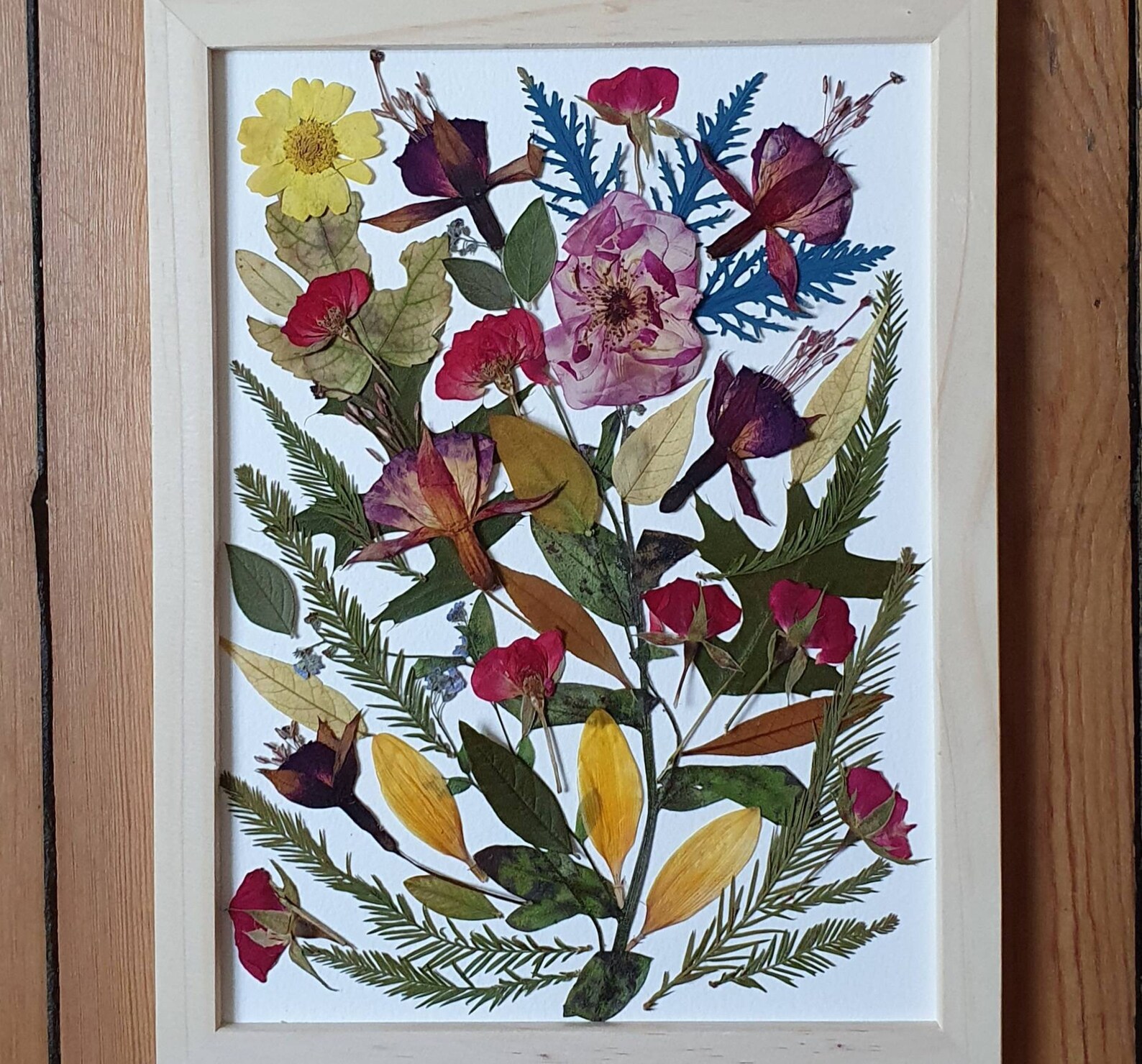 Herbier wall decoration herbarium frame dried flowers Etsy