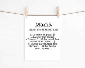Spanische Mutter Definition | Mama| Regalo für die Mama |