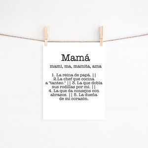 Spanish Mom Definition | Mama| Regalo para mama |