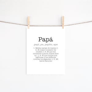 Spanish Dad Definition | Papa | Regalo para papa |