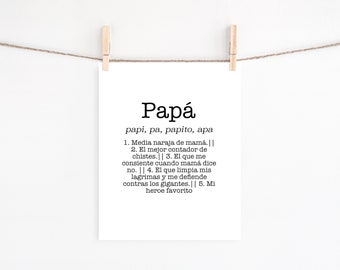 Spanischer Vater Definition | Papa | Regalo para papa |