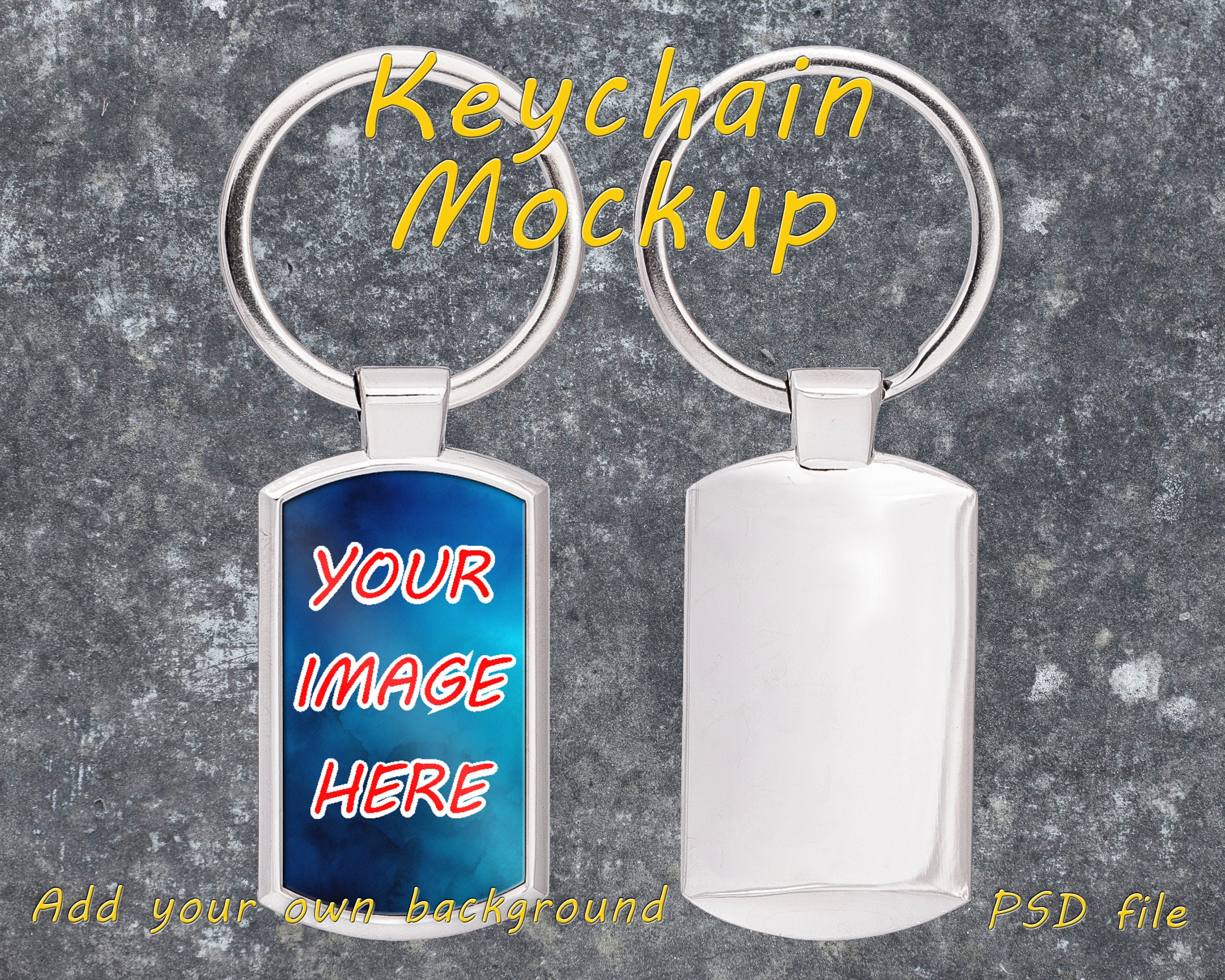 Download Sublimation Metal Keychain Mockup Rectangle Keychain Psd Etsy