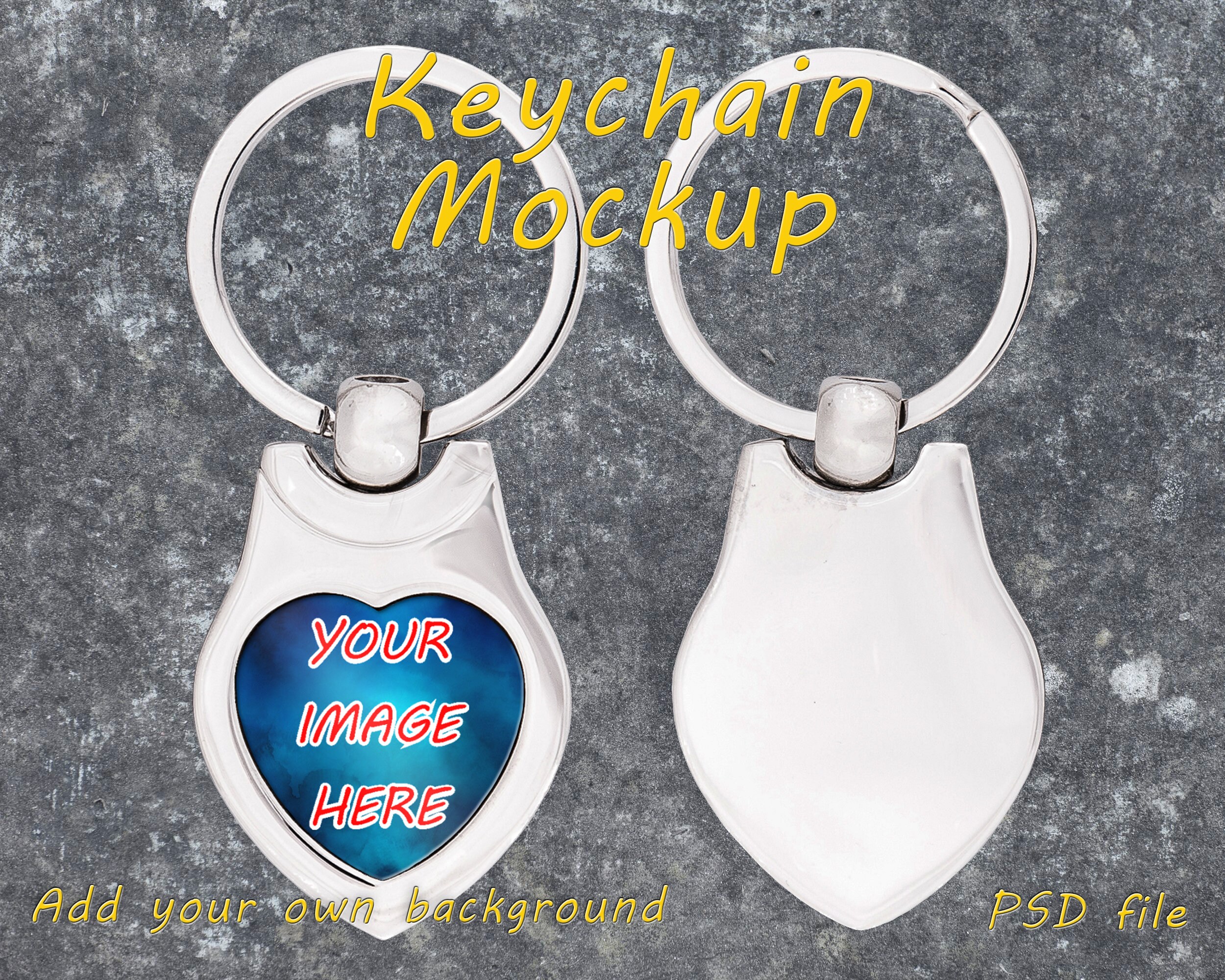 Download Metal Heart Shaped Keychain Template Keychain Mockup Etsy