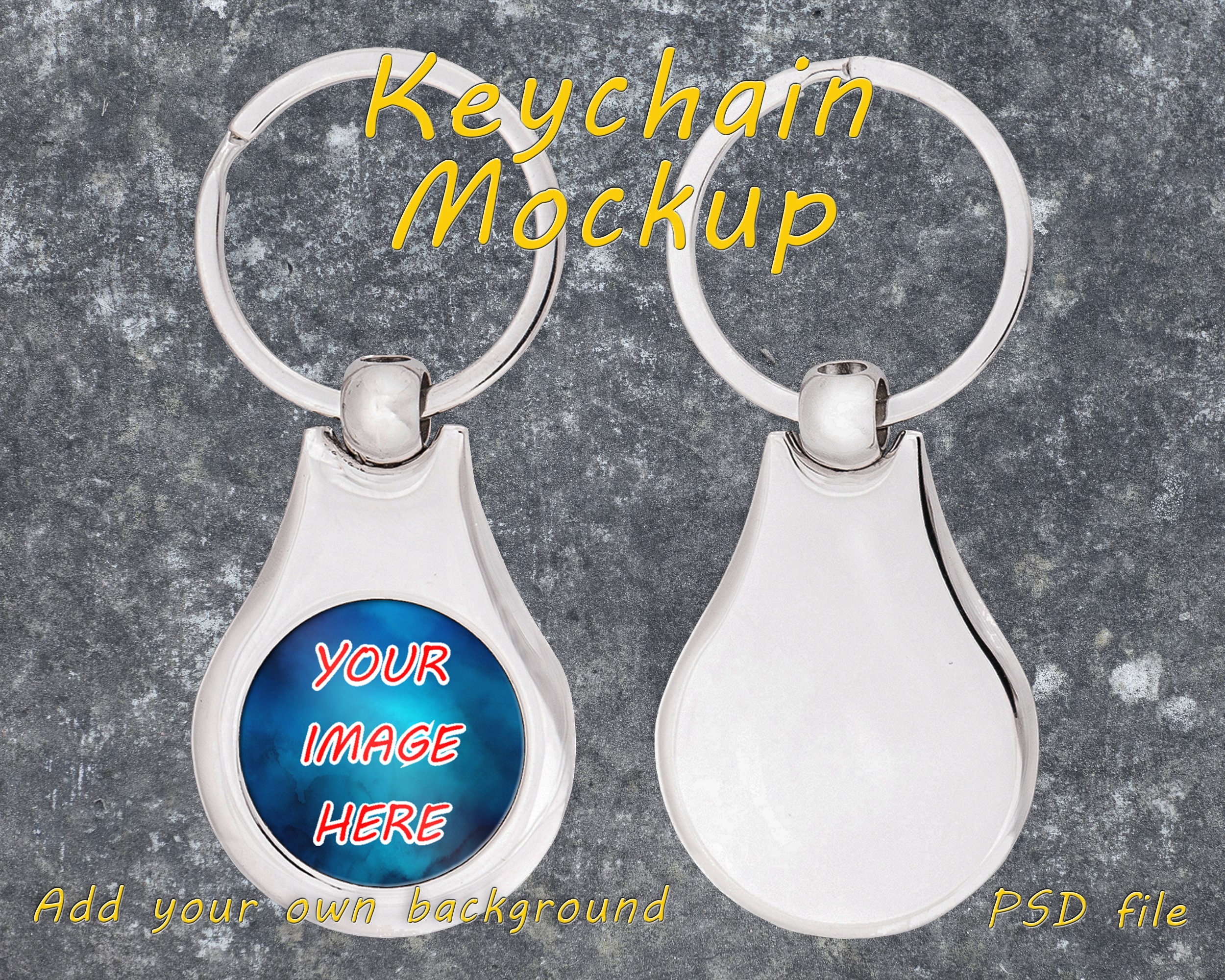 Download Keychain Mockup Metal Circle Shaped Keychain Template Etsy