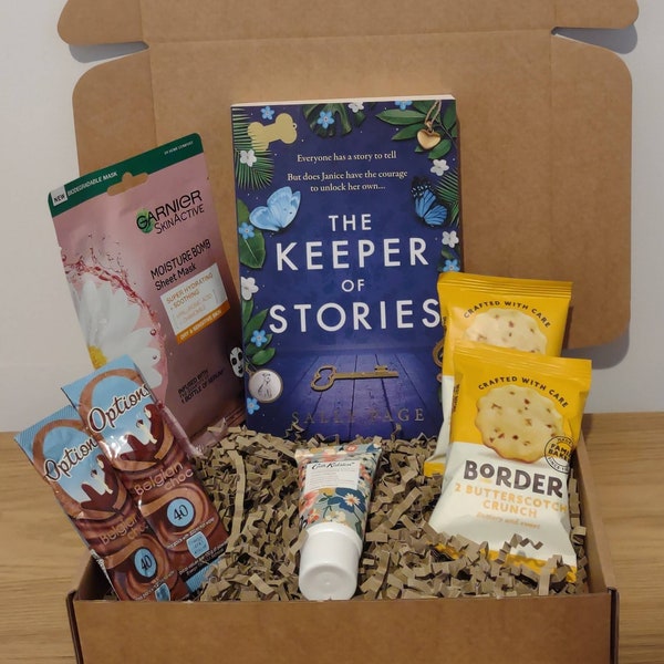 Book gift box - The Keeper of Stories, Read and relax, book lover gift, book care package, self-care, birthday gift, get well soon,