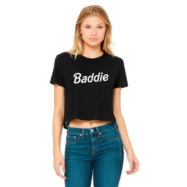 slogan crop tee
