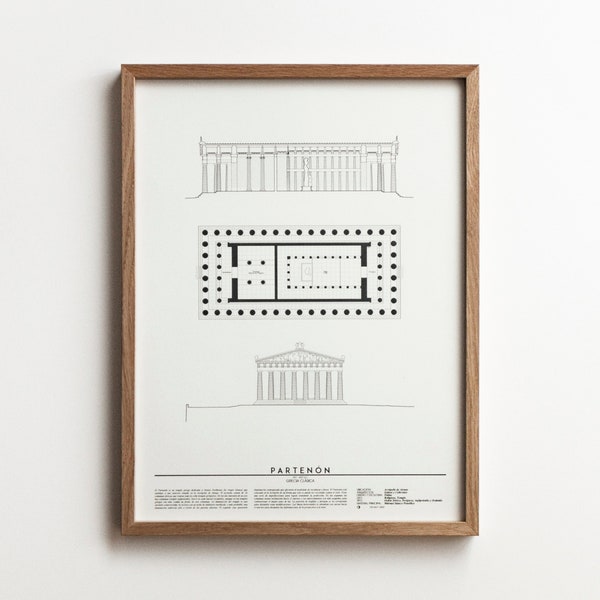 PARTHENON-BLATT / Pläne - Architektur - Klassisches Griechenland - Dekoration - Innenarchitektur