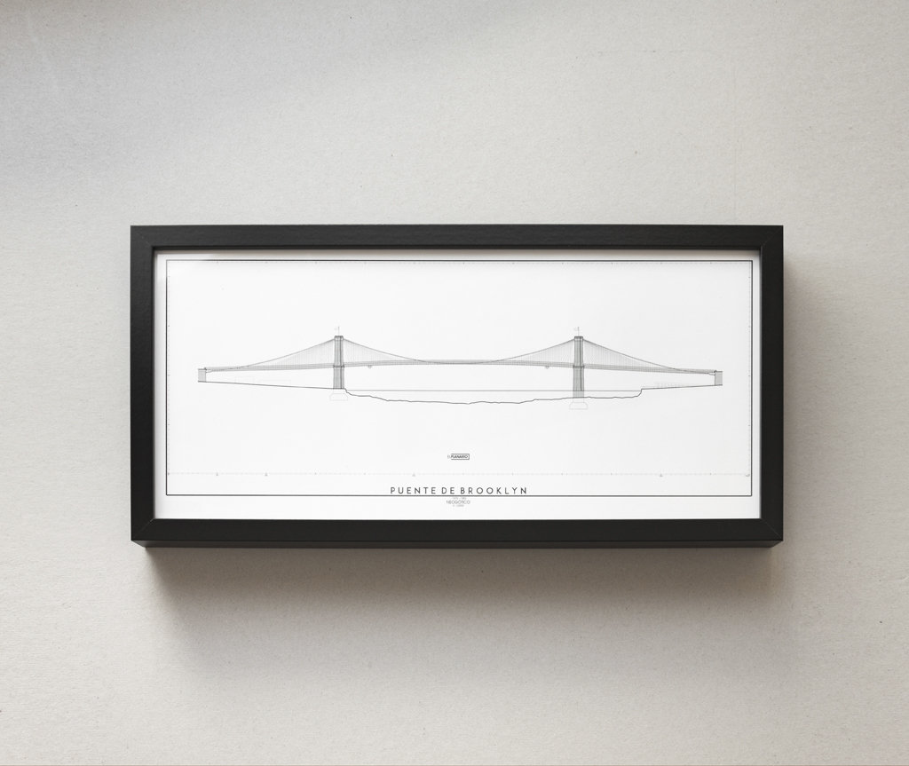 PRINT of BROOKLYN BRIDGE / Architectural Blueprint Poster - Architecture Plans - Architectural Drawing - Interior Design