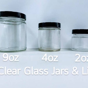 Clear Glass Jars 2oz 4oz and 9oz (3 pack to 96 pack)