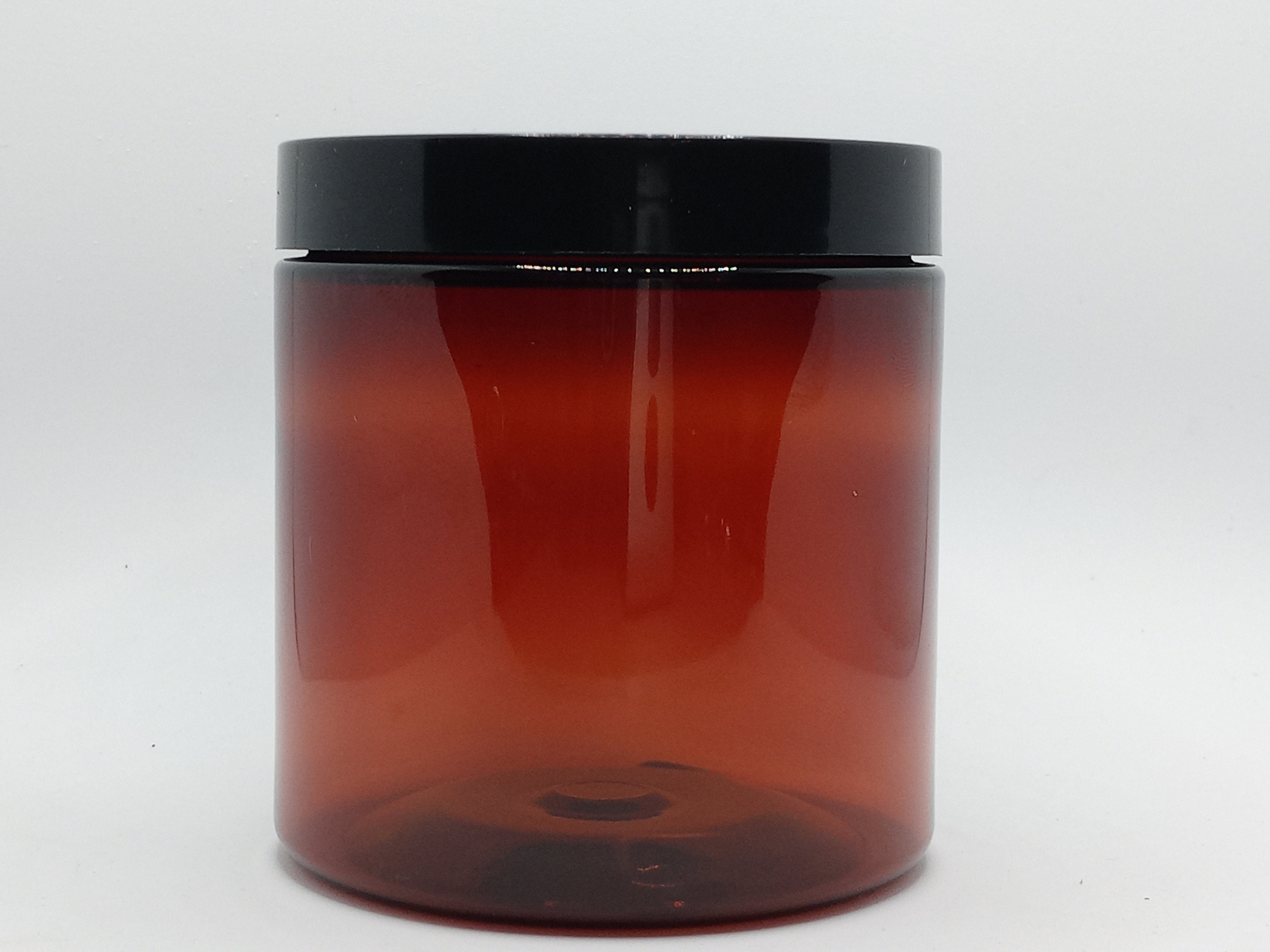 Plastic Spice Jars - 16 oz, Unlined, Black Cap