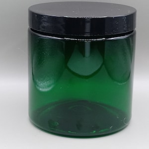 8oz Green Plastic Jar & Lid-3 Pack  6 Pack 12 Pack  48 Pack