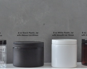 Bulk 8oz Amber Matte Black White Plastic Jars  Bulk