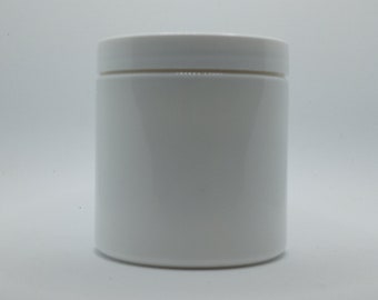 8oz White Plastic Jar & Lid 3 Pack  6 Pack 12 Pack  48 Pack