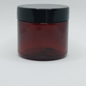 Travel Size 2oz Amber Plastic Jar with Lid