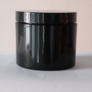 4oz Black Plastic Jar Double Walled with 70mm Black Smooth Lid