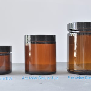 8oz Amber Glass Apothecary Jars 6 Pack,Round Mason Canning Jars