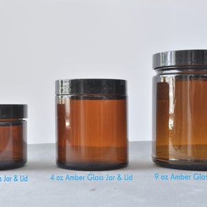 Amber & Clear Glass Jars 2oz 4oz and 9oz (3 pack to 96 pack)