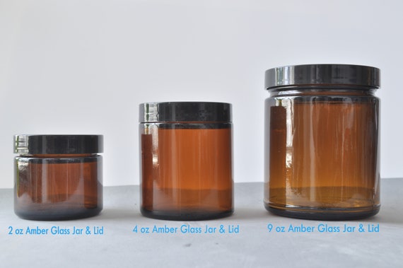 Amber & Clear Glass Jars 2oz 4oz and 9oz 3 Pack to 96 Pack 