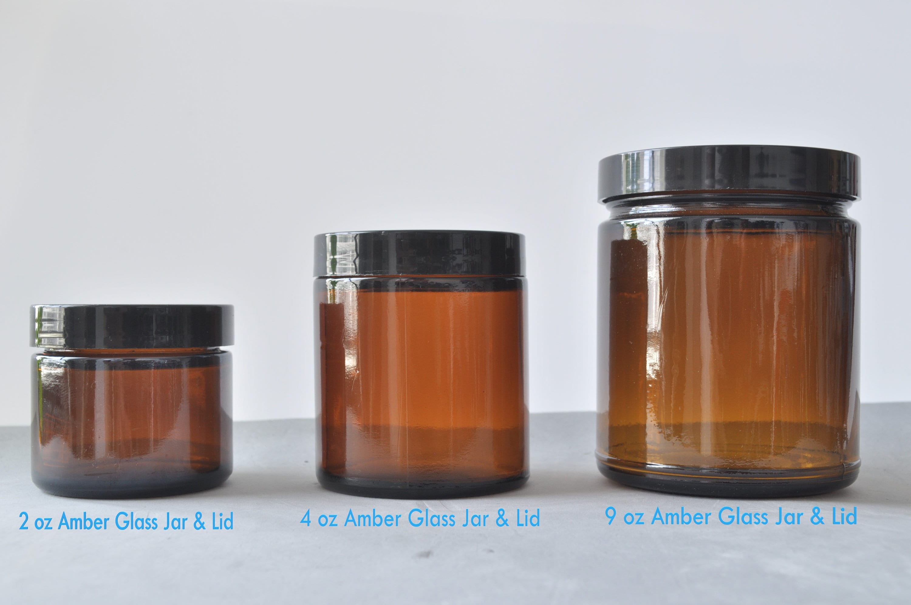 Amber & Clear Glass Jars 2oz 4oz and 9oz (3 pack to 96 pack)