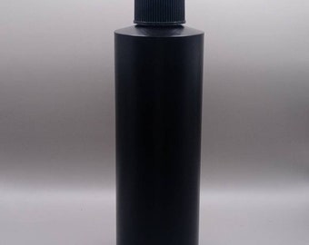 8oz Matte Black Plastic Bottle With Spray Mister or Rocker Top