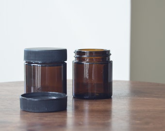 1oz Amber Glass Jar with Lid 3 Pack  6 Pack 12 Pack  48 Pack