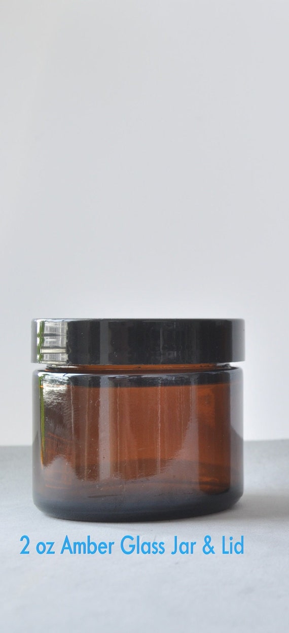 6 2 Oz Amber Glass Jars, Quality Empty Cosmetic Containers