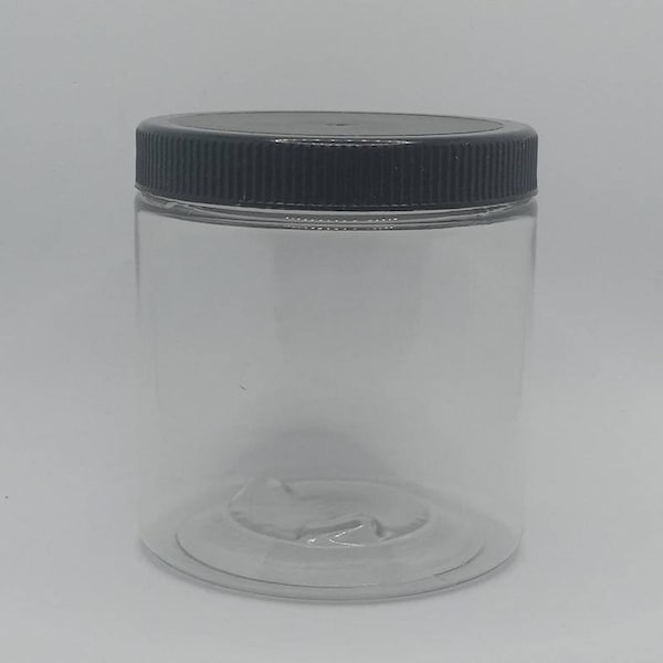 8oz Clear Plastic Jar & Lid-3 Pack  6 Pack 12 Pack  48 Pack