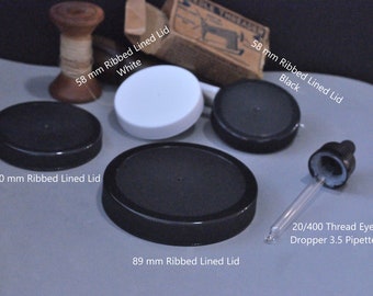 Jar Lid 58mm, 70mm 89mm Jar Lids 20/400 Eye Dropper 3.5 Pipette 12 Pack