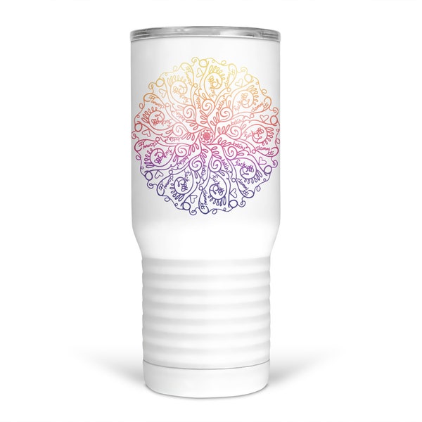 Damn It Fuck Off Bitch - Tropical Sunset - Stainless Steel 20 oz. Travel Tumbler
